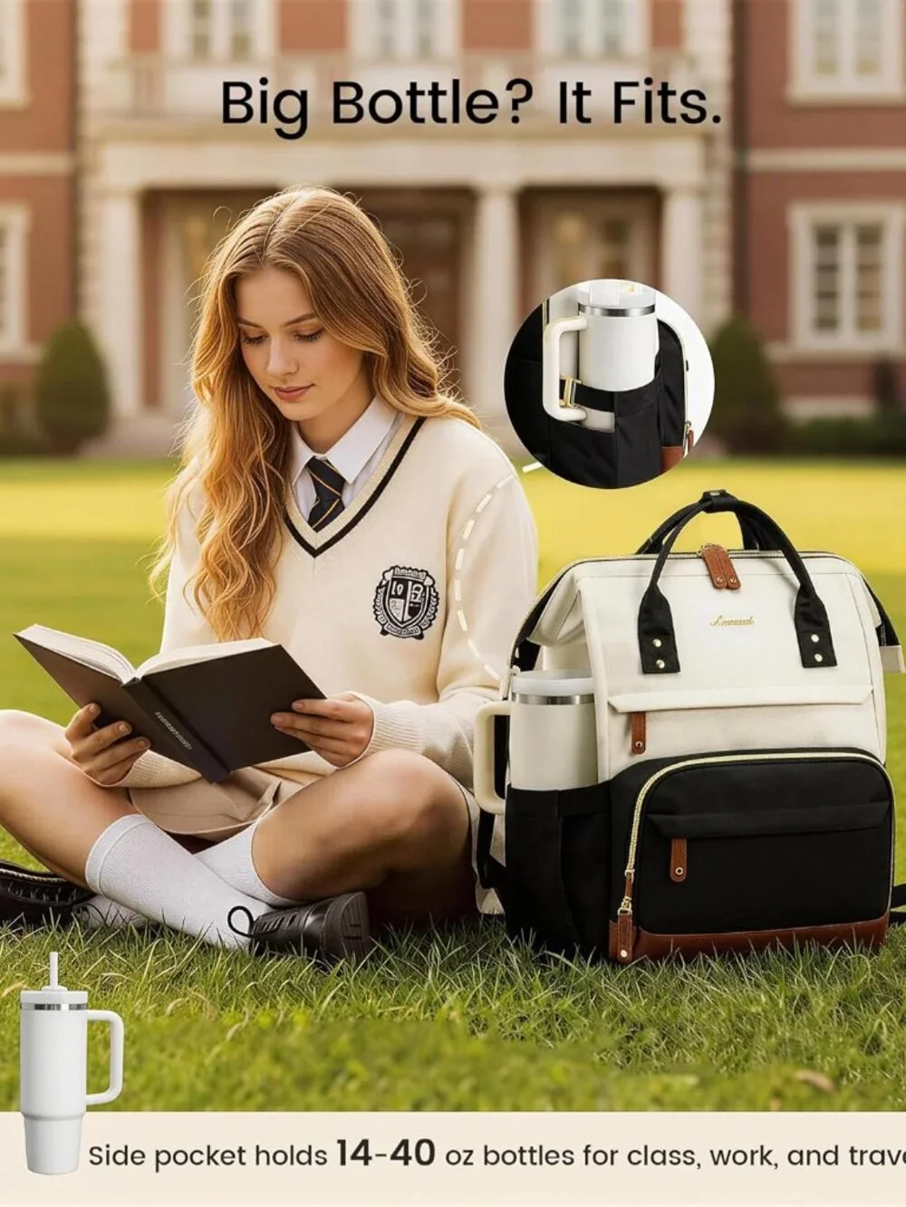 Laptop Backpack for Women, 15.6 Inch Work Business Backpacks Purse With Large Ca - Picture 2 of 8